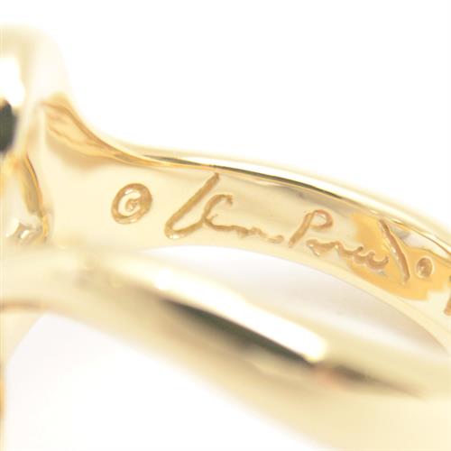 ティファニー 指輪 レディース オープンハート リング 6号 イエローゴールド TIFFANY 750YG 中古