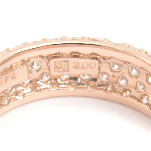 ポンテヴェキオ 指輪 レディース パヴェ フルダイヤ リング 11号 D2.0ct ピンクゴールド Ponte Vecchio K18PG 中古