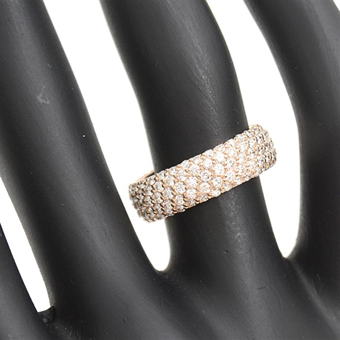 ポンテヴェキオ 指輪 レディース パヴェ フルダイヤ リング 11号 D2.0ct ピンクゴールド Ponte Vecchio K18PG 中古