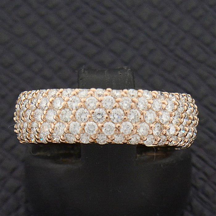 ポンテヴェキオ 指輪 レディース パヴェ フルダイヤ リング 11号 D2.0ct ピンクゴールド Ponte Vecchio K18PG 中古