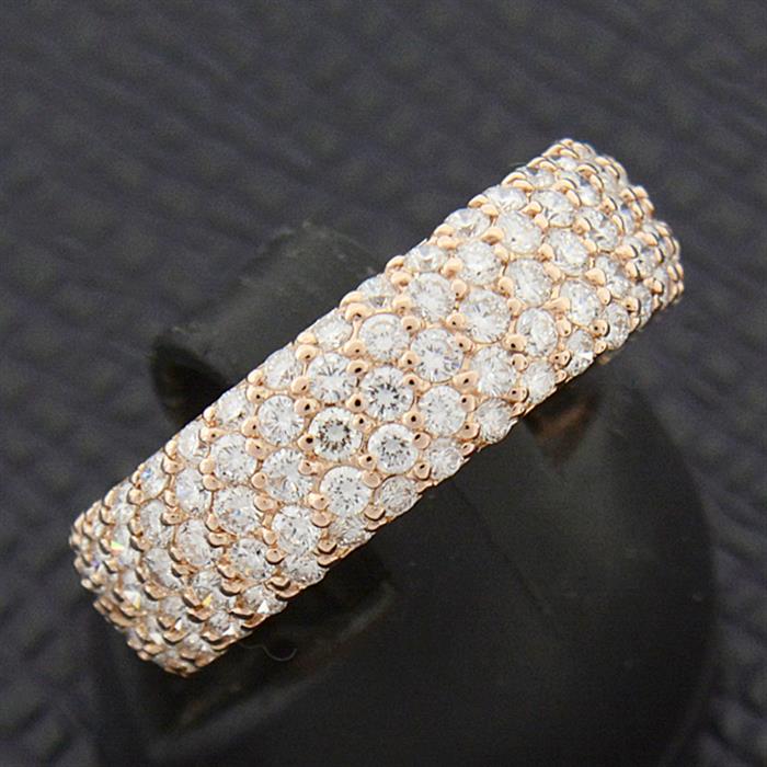 ポンテヴェキオ 指輪 レディース パヴェ フルダイヤ リング 11号 D2.0ct ピンクゴールド Ponte Vecchio K18PG 中古