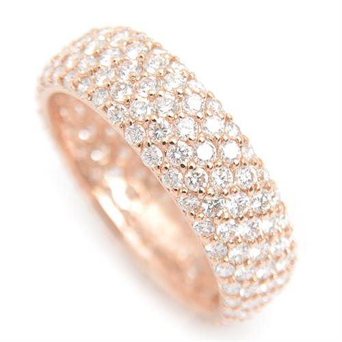ポンテヴェキオ 指輪 レディース パヴェ フルダイヤ リング 11号 D2.0ct ピンクゴールド Ponte Vecchio K18PG 中古