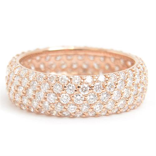 ポンテヴェキオ 指輪 レディース パヴェ フルダイヤ リング 11号 D2.0ct ピンクゴールド Ponte Vecchio K18PG 中古