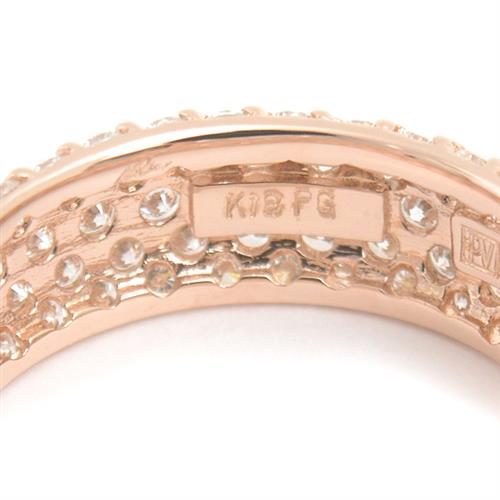 ポンテヴェキオ 指輪 レディース パヴェ フルダイヤ リング 11号 D2.0ct ピンクゴールド Ponte Vecchio K18PG 中古