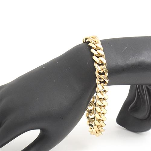 ジュエリーマキ 喜平 ブレスレット K18 2面カット 100g 22cm メンズ チェーン イエローゴールド YG 中古