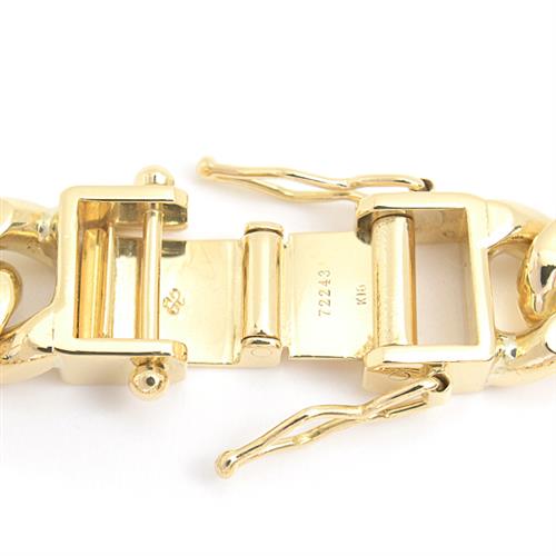 ジュエリーマキ 喜平 ブレスレット K18 2面カット 100g 22cm メンズ チェーン イエローゴールド YG 中古