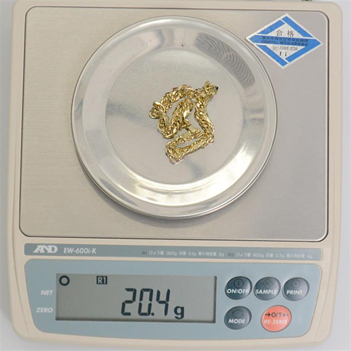 喜平 ブレスレット K18 Mカット トリプル 20g 20cm 造幣局検定刻印入 メンズ レディース チェーン イエローゴールド YG 中古