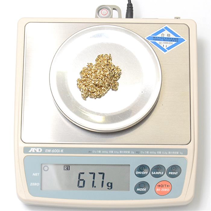 喜平 ネックレス K18 12面カット 65g 60cm メンズ レディース チェーン イエローゴールド YG 中古