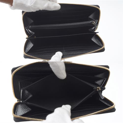 グッチ 財布 レディース メンズ GGスプリーム プチマーモント ラウンドファスナー 長財布 レザー×PVC GUCCI 中古