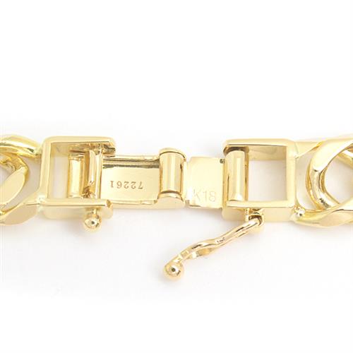 喜平 ネックレス K18 6面カット ダブル 100g 50cm 造幣局検定刻印入 メンズ レディース チェーン イエローゴールド YG 中古