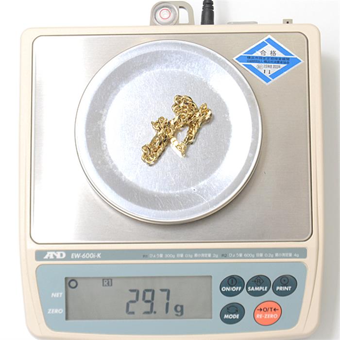 喜平 ブレスレット K18 6面カット ダブル 30g 18cm 造幣局検定刻印入 メンズ レディース チェーン イエローゴールド YG 中古