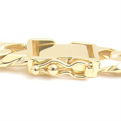 喜平 ブレスレット K18 6面カット ダブル 30g 18cm 造幣局検定刻印入 メンズ レディース チェーン イエローゴールド YG 中古