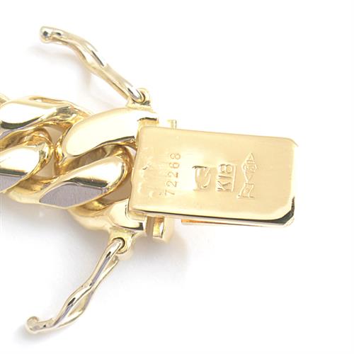 喜平 ブレスレット K18 8面カット 50g 20cm 造幣局検定刻印入 メンズ レディース チェーン イエローゴールド YG 中古