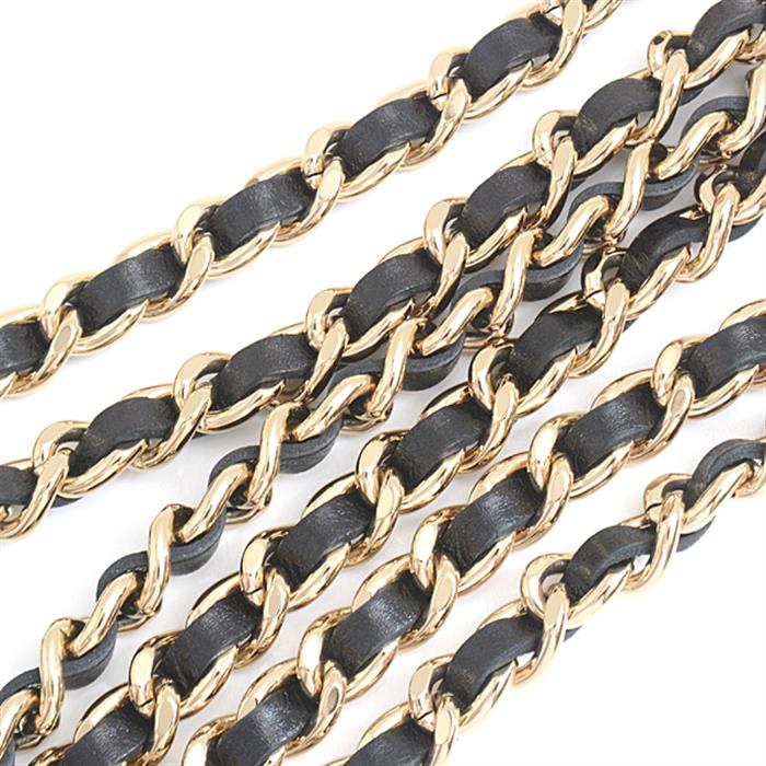 シャネル バッグ レディース マトラッセ パール チェーンウォレット ショルダーバッグ ブラック CHANEL 中古