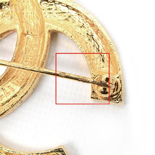 シャネル ブローチ レディース ココマーク ライトストーンブローチ ゴールド CHANEL 中古