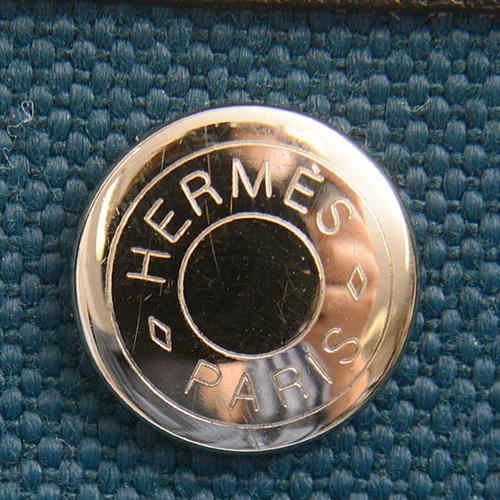 エルメス バッグ レディース ガーデンパーティTPM D刻 トートバッグ トワルミリタリー ディープブルー×ブラック HERMES 中古