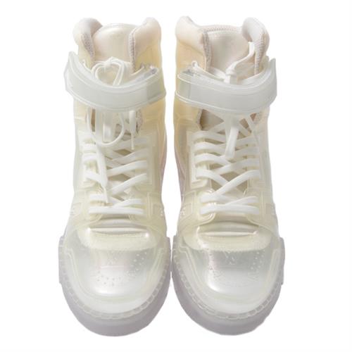 ルイヴィトン 靴 メンズ LVトレイナー ハイカットスニーカー サイズ8 日本サイズ26.5cm クリア Louis Vuitton 中古