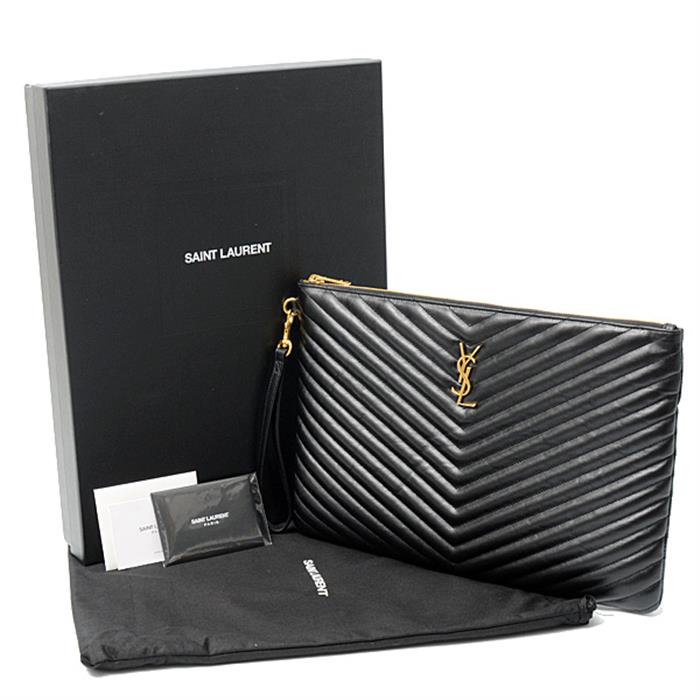 サンローラン バッグ メンズ クラッチバッグ ドキュメントケース ブラック SAINT LAURENT PARIS 440222 中古