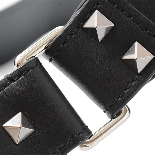 ヴァレンチノ バッグ メンズ レディース VLTNロゴ ボディバッグ ウエストバッグ ブラック レザー VALENTINO 中古