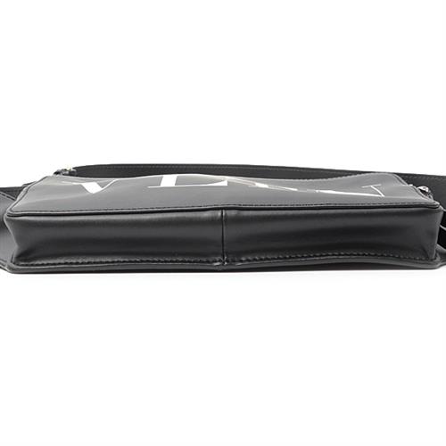 ヴァレンチノ バッグ メンズ レディース VLTNロゴ ボディバッグ ウエストバッグ ブラック レザー VALENTINO 中古