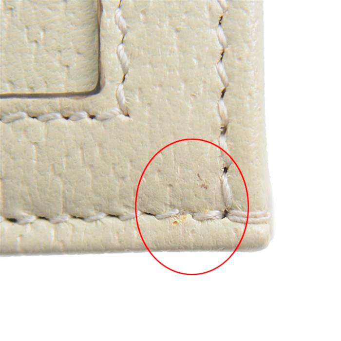 グッチ 財布 レディース バンブー コンパクトウォレット 二つ折り財布 GGマーモント レザー アイボリー GUCCI 658244 中古