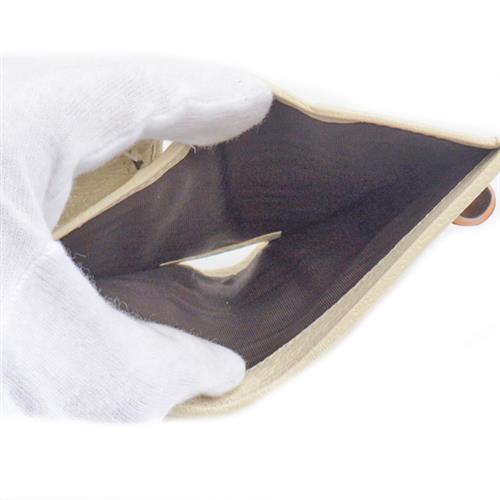 グッチ 財布 レディース バンブー コンパクトウォレット 二つ折り財布 GGマーモント レザー アイボリー GUCCI 658244 中古