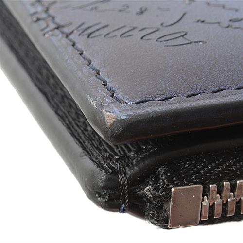 ベルルッティ 財布 メンズ ネオサンタル スクリットスワイプ 二つ折り長財布 レザー ブルー BERLUTI 中古