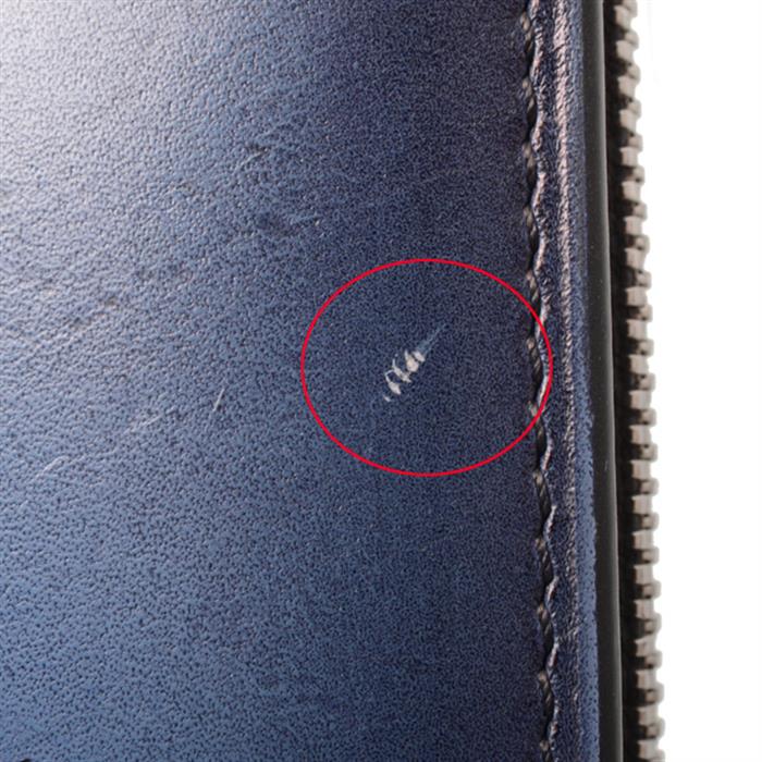 ベルルッティ 財布 メンズ ネオサンタル スクリットスワイプ 二つ折り長財布 レザー ブルー BERLUTI 中古