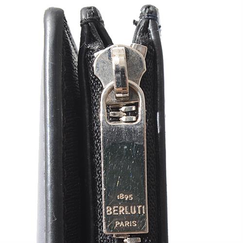 ベルルッティ 財布 メンズ ネオサンタル スクリットスワイプ 二つ折り長財布 レザー ブルー BERLUTI 中古