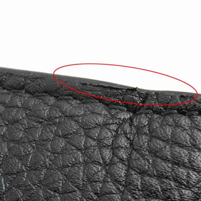 グッチ 財布 レディース アニマリエ ビーデザイン 二つ折り財布 パスケース付き レザー ブラック GUCCI 498094 中古