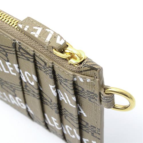 バレンシアガ カードケース レディース メンズ ネックストラップ パスケース レザー ベージュ BLENCIAGA 594548 未使用展示品