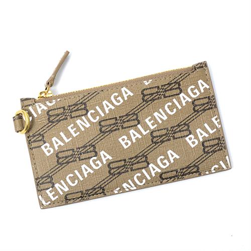バレンシアガ カードケース レディース メンズ ネックストラップ パスケース レザー ベージュ BLENCIAGA 594548 未使用展示品
