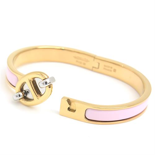 エルメス ブレスレット レディース ミニクリック シェーヌダンクル バングル ピンク×ゴールド HERMES 中古