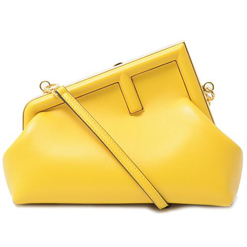 フェンディ バッグ レディース ファースト スモール ショルダーバッグ クラッチバッグ レザー イエロー FENDI 8BP129 未使用展示品