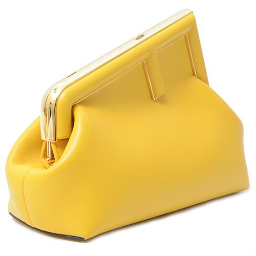 フェンディ バッグ レディース ファースト スモール ショルダーバッグ クラッチバッグ レザー イエロー FENDI 8BP129 未使用展示品
