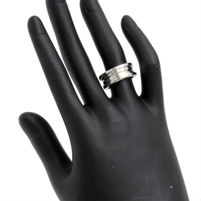 ブルガリ 指輪 レディース ビーゼロワン リング ホワイトゴールド 52サイズ 実寸11号程 BVLGARI 750WG B-ZERO1 中古