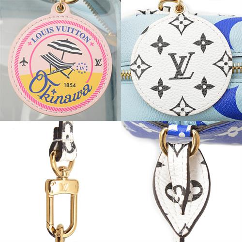 ルイヴィトン バッグ レディース ビーチポーチ リゾートオキナワ ショルダーポーチ 沖縄店限定 モノグラム ブルー×ホワイト Louis Vuitton M44722 中古