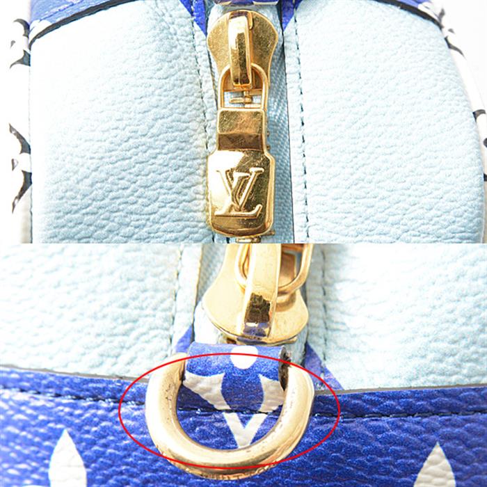 ルイヴィトン バッグ レディース ビーチポーチ リゾートオキナワ ショルダーポーチ 沖縄店限定 モノグラム ブルー×ホワイト Louis Vuitton M44722 中古