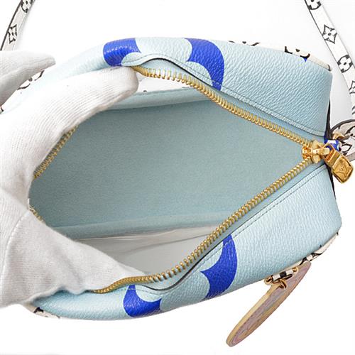 ルイヴィトン バッグ レディース ビーチポーチ リゾートオキナワ ショルダーポーチ 沖縄店限定 モノグラム ブルー×ホワイト Louis Vuitton M44722 中古