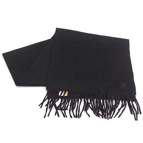 ルイヴィトン マフラー レディース メンズ エシャルプ ジェラム ロゴ ブラック カシミア Louis Vuitton M75362 中古