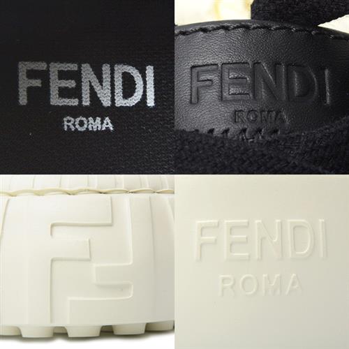 フェンディ 靴 レディース フォース ローカットスニーカー サイズ36 1/2 (23.5cm) オフホワイト×ブラック FENDI 中古