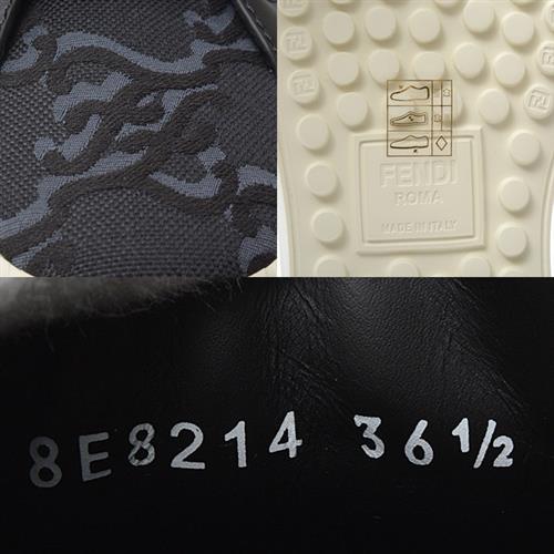 フェンディ 靴 レディース フォース ローカットスニーカー サイズ36 1/2 (23.5cm) オフホワイト×ブラック FENDI 中古