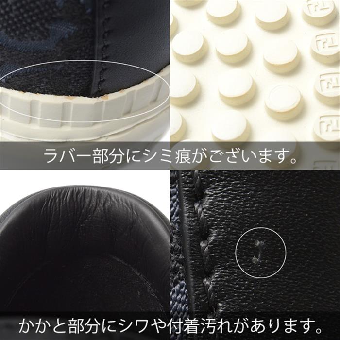 フェンディ 靴 レディース フォース ローカットスニーカー サイズ36 1/2 (23.5cm) オフホワイト×ブラック FENDI 中古