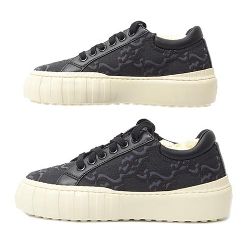 フェンディ 靴 レディース フォース ローカットスニーカー サイズ36 1/2 (23.5cm) オフホワイト×ブラック FENDI 中古