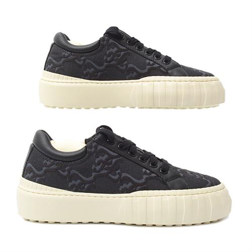 フェンディ 靴 レディース フォース ローカットスニーカー サイズ36 1/2 (23.5cm) オフホワイト×ブラック FENDI 中古