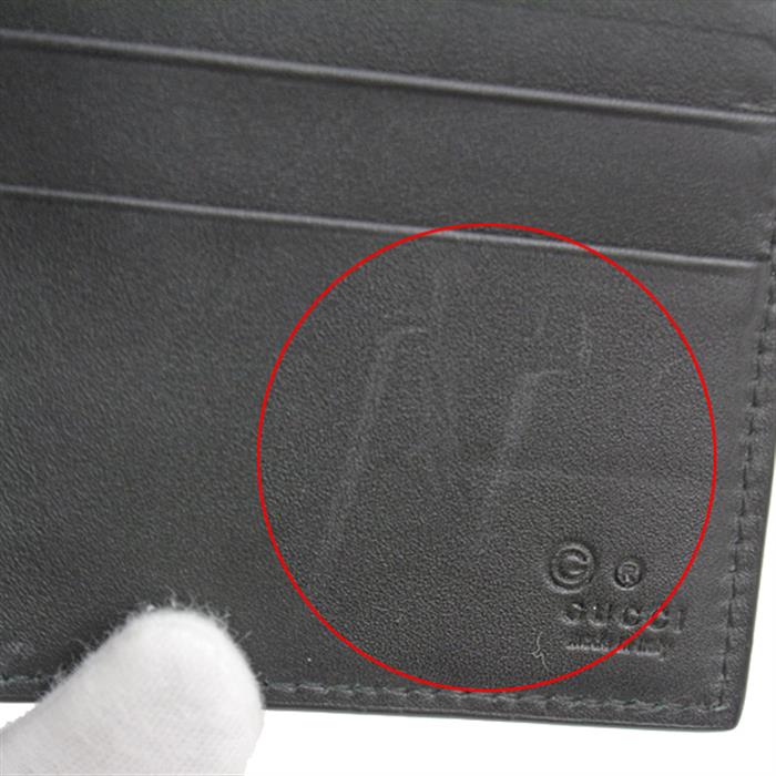 グッチ 財布 メンズ マイクログッチシマ マネークリップ 二つ折り財布 カーフ ブラック GUCCI 544478 中古