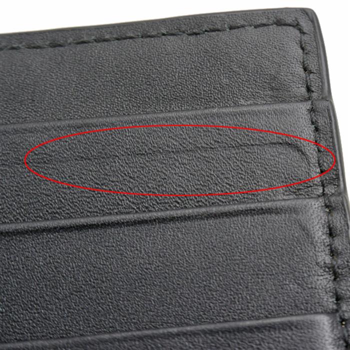 グッチ 財布 メンズ マイクログッチシマ マネークリップ 二つ折り財布 カーフ ブラック GUCCI 544478 中古