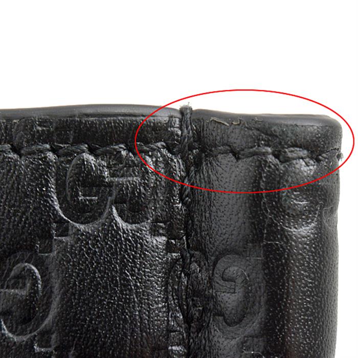 グッチ 財布 メンズ マイクログッチシマ マネークリップ 二つ折り財布 カーフ ブラック GUCCI 544478 中古