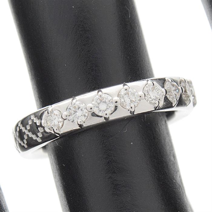 グッチ 指輪 レディース ディアマンティッシマ 8Pダイヤリング 実寸サイズ ホワイトゴールド GUCCI 750WG 中古