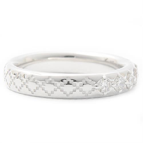 グッチ 指輪 レディース ディアマンティッシマ 8Pダイヤリング 実寸サイズ ホワイトゴールド GUCCI 750WG 中古